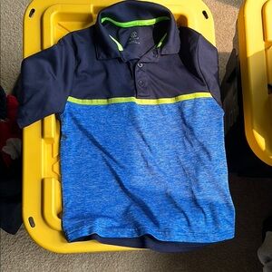 Sporty Blue Color-Block Polo Shirt